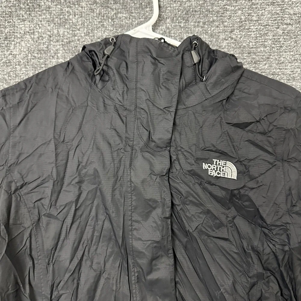 The North Face Jacket Womens Size S Black Hooded Rain Shell Full Zip Outdoor